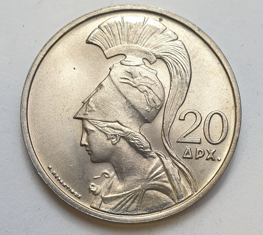 Greece - 20 Drachmas 1973 B, Constantine II, UNC
