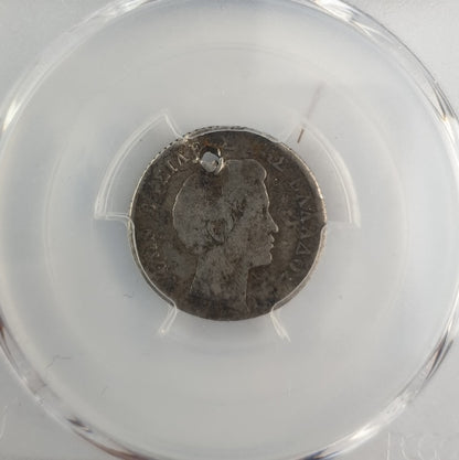 Greece - Half Drachma 1847 (Genuine Holed-G Detail), KM-19, Othon, Silver
