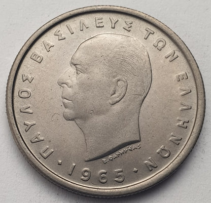 Greece - 2 Drachmas 1965, Paul I, UNC