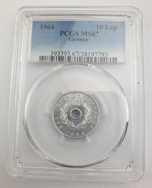 Greece - 10 Lepta 1964 (MS 67), Paul I and Constantine II