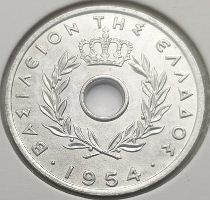 Greece - 20 Lepta 1954, Paul I, UNC