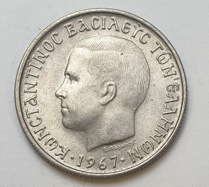 Greece - 1 Drachma 1967, Constantine II, UNC
